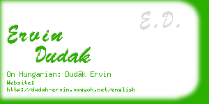 ervin dudak business card