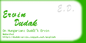 ervin dudak business card